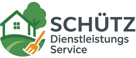 Logo des Unternehmens, Haus mit Baum und einer Harke